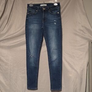 KanCan Distressed Dark Blue Skinny Jeans